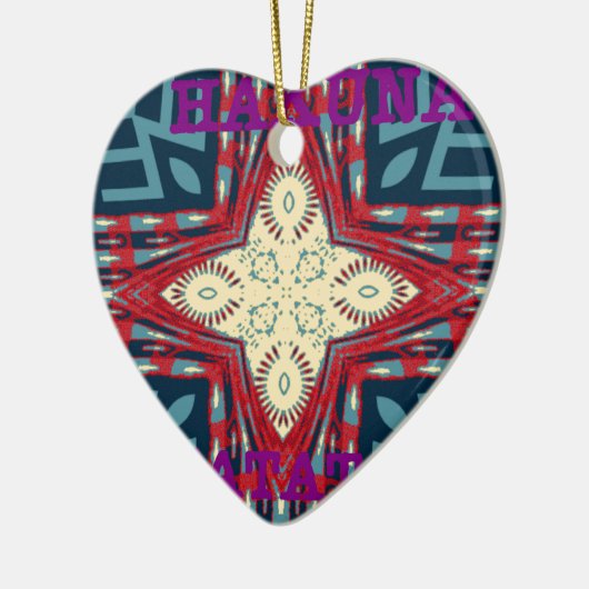 ハクナマタタ文字ホープ抽象芸術アートプリントデザイン セラミックオーナメント (左)