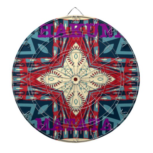 ハクナマタタ文字ホープ抽象芸術アートプリントデザイン ダーツボード (正面)