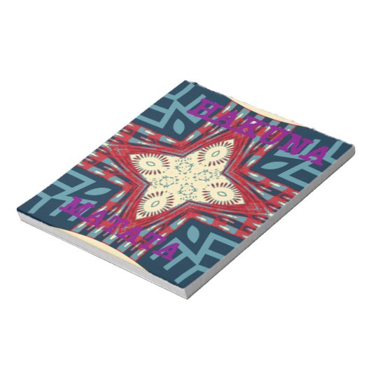 ハクナマタタ文字ホープ抽象芸術アートプリントデザイン ノートパッド (回転)