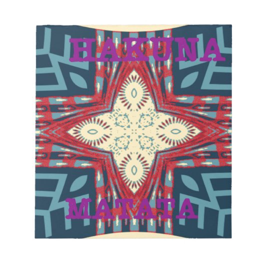 ハクナマタタ文字ホープ抽象芸術アートプリントデザイン ノートパッド (正面)