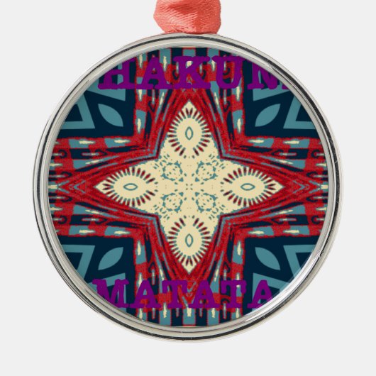 ハクナマタタ文字ホープ抽象芸術アートプリントデザイン メタルオーナメント (正面)