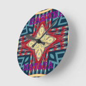 ハクナマタタ文字ホープ抽象芸術アートプリントデザイン ラウンド壁時計 (傾斜)
