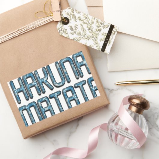 ハクナマタタ3Dアートプリント 長方形シール (ギフト)