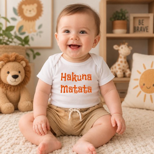 ハクナマタタ かわいいサファリ風 ベビーボディスーツ