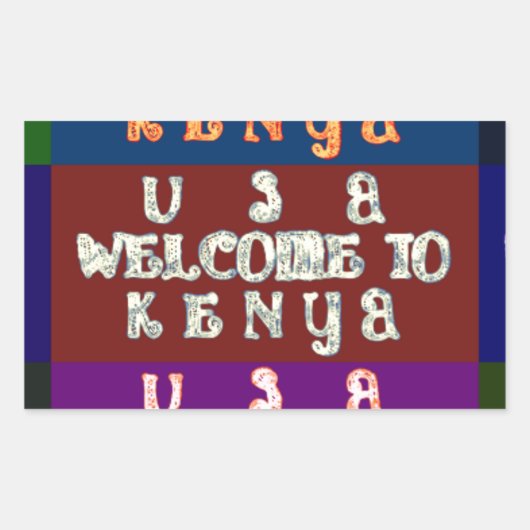 ハクナマタタ ケニアへようこそ.png 長方形シール (正面)