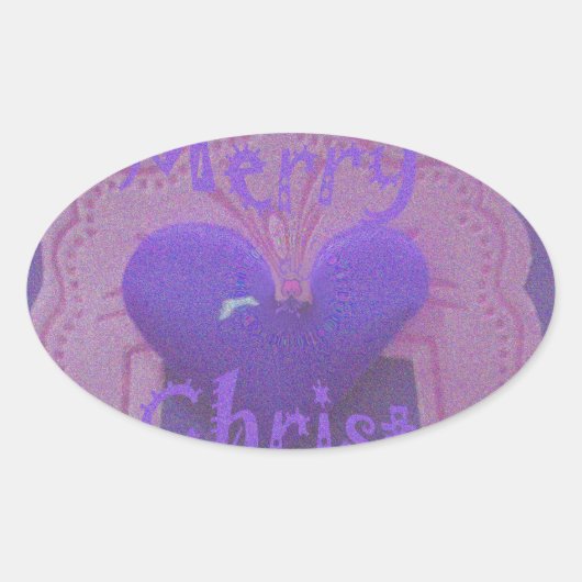 ハクナマタタ メリークリスマス ラブ デザイン.jpg 楕円形シール (正面)