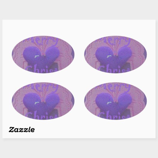 ハクナマタタ メリークリスマス ラブ デザイン.jpg 楕円形シール (シート)