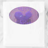 ハクナマタタ メリークリスマス ラブ デザイン.jpg 楕円形シール (バッグ)