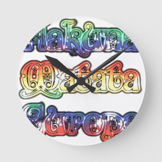 ハクナマタタ ヨーロッパ アート プリント/グラフィック ラウンド壁時計 (正面)