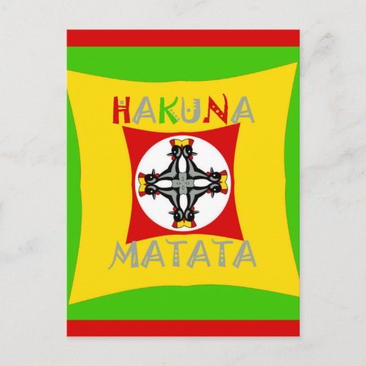 ハクナマタタ ラスタ カラー レッド ゴールデン グリーン ポストカード (正面)