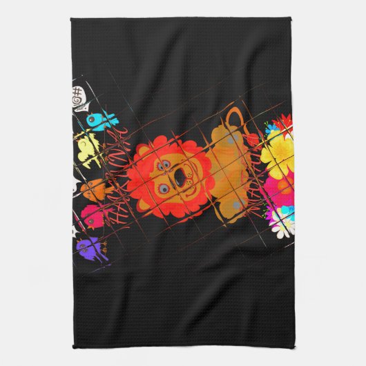 ハクナマタタ 可愛いベイビーライオンキングデザイン キッチンタオル (縦)