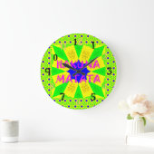 ハクナマタタ - 幾何学的なグローバルスタイルにインスパイアされたカスタム ラージ壁時計 (ホーム)