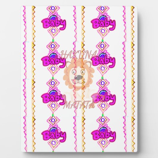 ハクナマタタ:美しいベビーライオンデザインモチーフ フォトプラーク (正面)