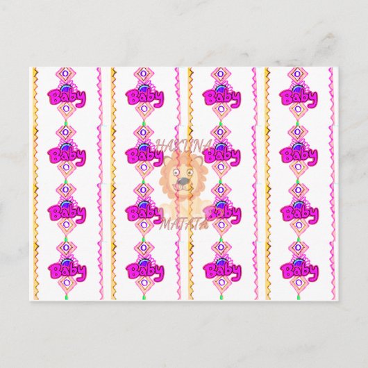 ハクナマタタ:美しいベビーライオンデザインモチーフ ポストカード (正面)