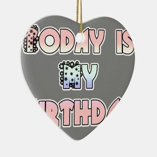 ハクナマタタ 誕生日プレゼント 今日は私の誕生日.png セラミックオーナメント (右)