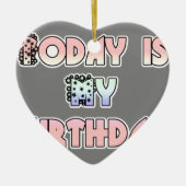 ハクナマタタ 誕生日プレゼント 今日は私の誕生日.png セラミックオーナメント (正面)