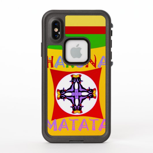 ハクナマタタ　赤　金　緑 LifeProof iPhoneケース (裏面)