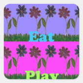 ハクナマタ食べタ遊ラヴ.png スクエアシール (正面)