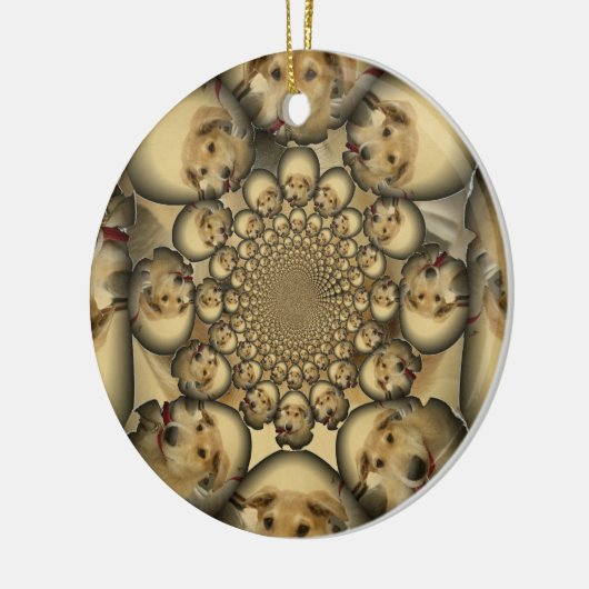 ハクナマッタパピーズと犬インフィニティ驚くべきスティ セラミックオーナメント (左)