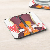 ハクナ・マタタバレンタインラブソング、愛の音色 ハクナ・マタタバレンタイン。心に響く美しい木製バイオ コースター (左側)