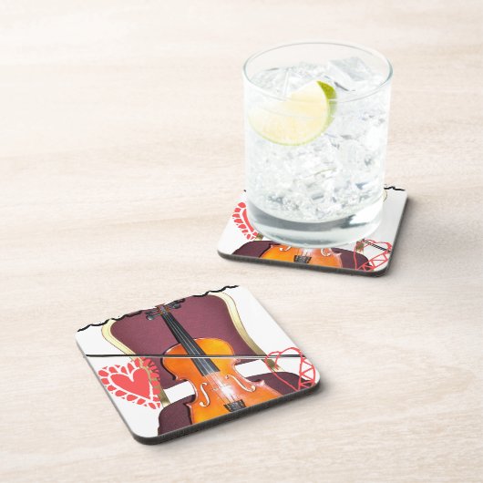 ハクナ・マタタバレンタインラブソング、愛の音色 ハクナ・マタタバレンタイン。心に響く美しい木製バイオ コースター (右側)