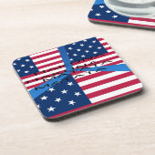 ハクナ・マタタ アメリカ国旗：愛国的なデザイン コースター (左側)