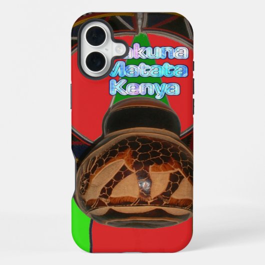ハクナ・マタタ ケニア アートプリント iPhoneケース (裏面)
