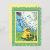 ハグあなたのママ、かわいいベビーシックは母の鶏を愛する シーズンポストカード (正面/裏面)