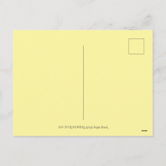 ハグあなたのママ、かわいいベビーシックは母の鶏を愛する シーズンポストカード (裏面)