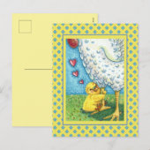 ハグあなたのママ、かわいいベビーシックは母の鶏を愛する シーズンポストカード (正面/裏面)