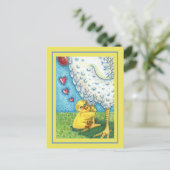 ハグあなたのママ、かわいいベビーシックは母の鶏を愛する ポストカード (スタンド正面)