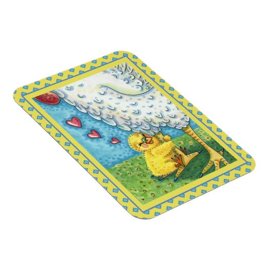 ハグあなたのママ、かわいいベビーシックは母の鶏を愛する マグネット (右側)