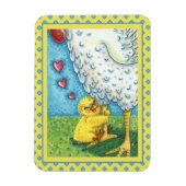 ハグあなたのママ、かわいいベビーシックは母の鶏を愛する マグネット (縦)