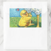 ハグあなたのママ、かわいいベビーシックは母の鶏を愛する 長方形シール (バッグ)