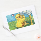 ハグあなたのママ、かわいいベビーシックは母の鶏を愛する 長方形シール (封筒)