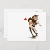 ハグおもしろいラフ ポストカード (正面/裏面)