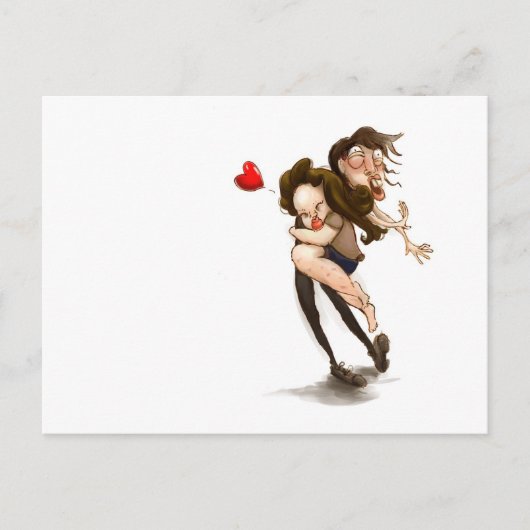 ハグおもしろいラフ ポストカード (正面)