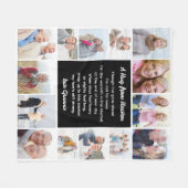 ハグから天国フォトコラージュ悔やみや弔慰 フリースブランケット (正面(横))