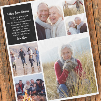 ハグから天国フォトコラージュ悔やみや弔慰 フリースブランケット