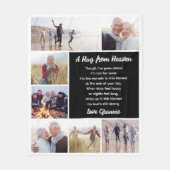 ハグから天国フォトコラージュ悔やみや弔慰 フリースブランケット (正面)