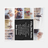 ハグから天国フォトコラージュ悔やみや弔慰 フリースブランケット (正面(横))