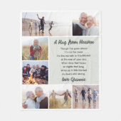 ハグから天国フォトコラージュ悔やみや弔慰 フリースブランケット (正面)