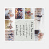 ハグから天国フォトコラージュ悔やみや弔慰 フリースブランケット (正面(横))