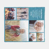 ハグから天国フォトコラージュ悔やみや弔慰 フリースブランケット (正面(横))