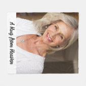 ハグから天国悔やみや弔慰ギフト写真メモリアル フリースブランケット (正面(横))