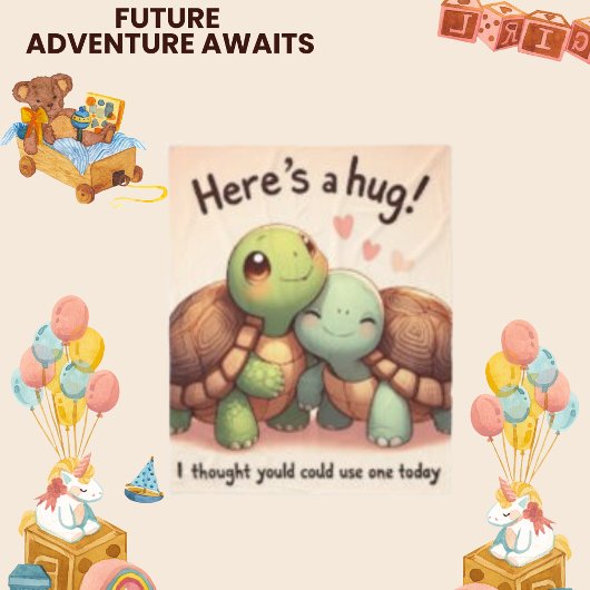 ハグかわいいカメモダンのフリースブランケット フリースブランケット