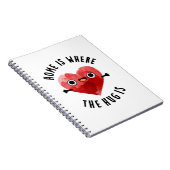 ハグがある場所がホーム - 面白いハートの駒  ノートブック (右側)