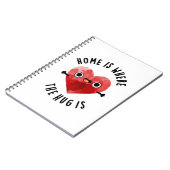 ハグがある場所がホーム - 面白いハートの駒  ノートブック (左側)