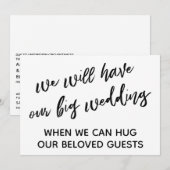 ハグができるまで延期された結婚式 招待状 (正面/裏面)