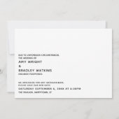 ハグができるまで延期された結婚式 招待状 (裏面)